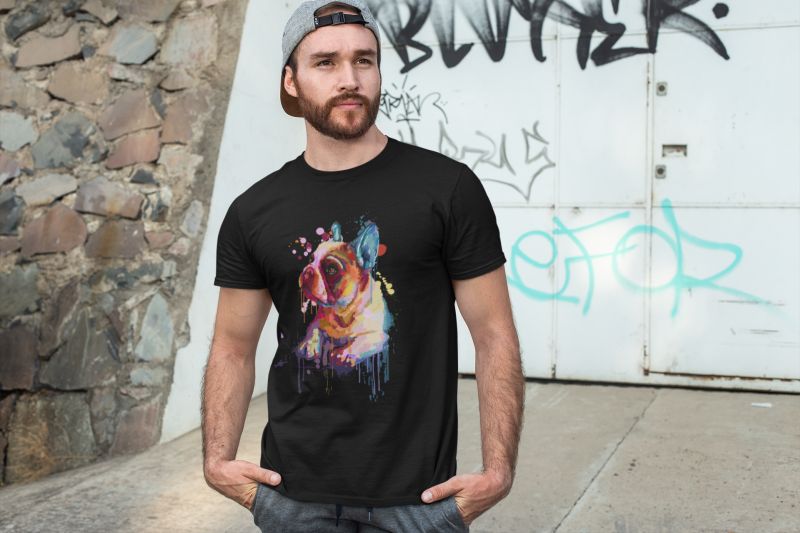 Französische Bulldogge 1 T-Shirt Mockup